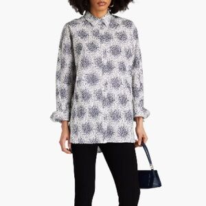 DIANE VON FURSTENBERG Caleb Printed Stretch-Cotton Poplin Shirt